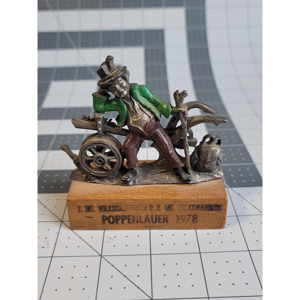 Vintage 1978 Cast Metal Figurine "Quitting Time" from Poppenlauer Germany